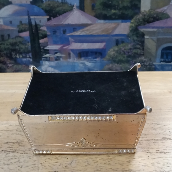 Treasure Chest Trinket Box Silvertone Swarovski Crystal Stones Adorned.🕌 - Picture 7 of 16